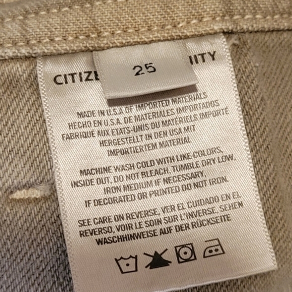 Citizens of Humanity Noelle Surplus Army Green Tan High Waist Paper Bag Waist 25 - Picture 13 of 15